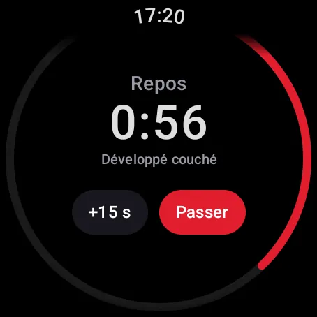 Compte à rebours de repos sur Wear OS