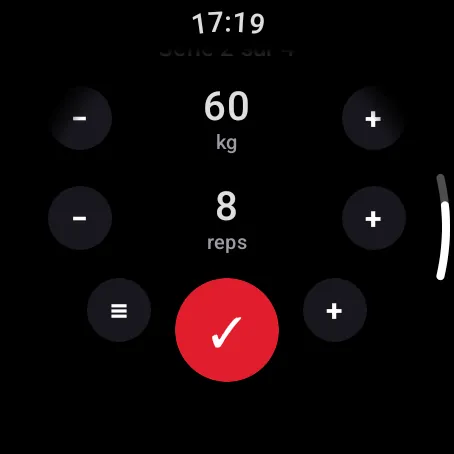 Commandes de séance sur Wear OS